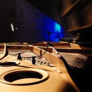 Bechstein E mit DPA Mikrofonen in Studio B
