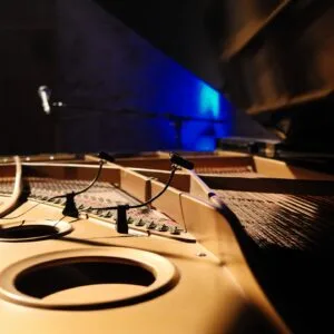 Bechstein E mit DPA Mikrofonen in Studio B